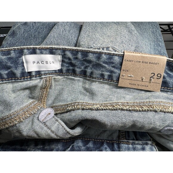 PacSun Casey Jeans Womens 29 Light Wash Tinted Low Rise Baggy Wide Leg Denim NEW - Picture 6 of 13